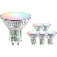 LEDVION - 6X Smart RGB+CCT GU10 LED Spot - 4,9W - 345L - Dimbaar - Wifi-Alexa & Google Home