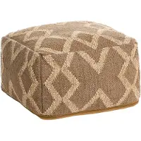 Beliani GOPI - Poef - Lichtbruin/Beige - 50 x 50 cm - Jute