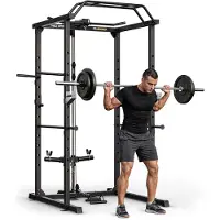 Trex Sport TX-500PC – Power Cage – Home Gym Kooi – Fitness Power Rack – Safety Spotters – Multi-Grip Pull-up – Inclusief Optrekstang – Verstelbaar – Belastbaar tot 300 kg
