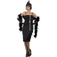 Smiffys - Flapper Kostuum - 2XL - Zwart