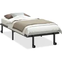 vidaXL Bedframe zonder matras opvouwbaar 90x190 cm staal zwart