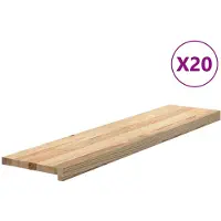vidaXL Traptreden 20 st 110x30x2 cm onbehandeld massief eikenhout