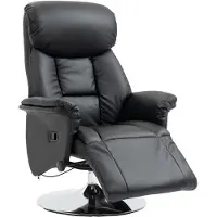HOMCOM -Relaxsessel-Kunstleder, Stahl-78L x 80B x 109H cm-Schwarz