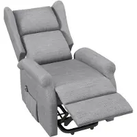 HOMCOM Opklapbare fauteuil, tv-stoel met elektrische opstahulp, linnen, 2 kleuren