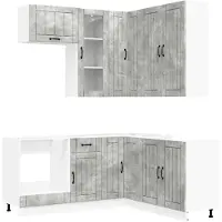 vidaXL Keukenelement LUCCA, 8 stuks, betonkleur, houtvezel