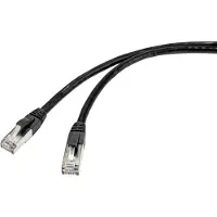 Renkforce RF-4538202 RJ45 patchkabel, CAT 6a, S/FTP, 20.00 meter, zwart, geschikt voor buitengebruik, 1 stuk.