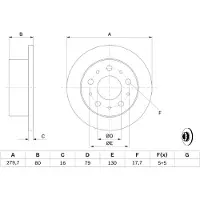 Bosch Remschijf 0 986 479 316 achter, volledig, 1 Stuk