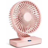 VHV -Bureauventilator met LED-Display - Oplaadbare Ventilator met 5 Snelheden - Oscillerende Tafelventilator - Stille Ventilator voor Thuis en Kantoor - Kersenbloesem Roze