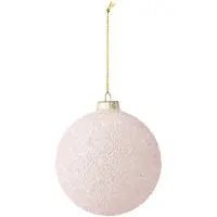 J-Line Kerstbal met parels - glas - lichtroze - set van 18