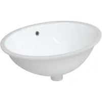 vidaXL - Wastafel - ovaal - 56x41x20 - cm - keramiek - wit