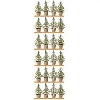 J-Line kerstboom in pot - polyethyleen - donkergroen/naturel - pallet van 6 x 24 stuks