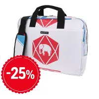 Morethanhip - Laptoptas 15,6 inch van gerecyclede cementzakken - Sanuk olifant rood - 38,5 x 28,5 x 8,5 cm