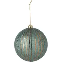 J-Line Kerstbal - polystyreen - goud/azuurblauw - set van 16