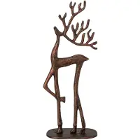 J-Line Rendier op voet - aluminium - koper - small