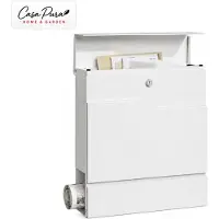 Casa Pura Brievenbus Claude met krantenhouder – Afsluitbaar – Wit – 37 x 37 x 10,5 cm