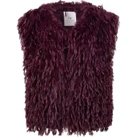 NUKUS Gilet Mila Feather Bordeaux Rood dames
