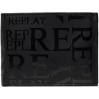 Replay Leren Kaarthoes Bifold Wallet Black Zwart