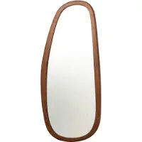 J-Line Wandspiegel met walnootlook - spiegel - donkerbruin