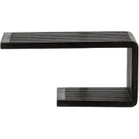 J-Line Wandrek met latten - gerecycled hout - zwart - small