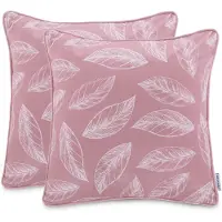 AmeliaHome Boho Blad Kussenhoezen 45x45cm Roze - Set van 2