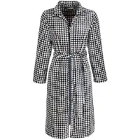 Pastunette Badjas dames met rits - zacht fleece - ritssluiting en ceintuur - Pied de Poule - maat 4XL (60-62)