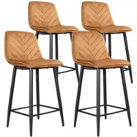 DS4U - Gaby barkruk 65 cm - Set van 4 - Goud - Velvet
