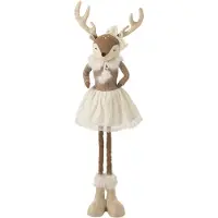 J-Line Telescopische eland en vrouw - polyester - beige - small