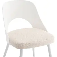 Vente-unique Set van 2 stoelen in polypropyleen, gestructureerd stof en metaal - Wit en beige IRELINA