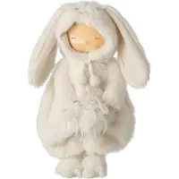 J-Line kind konijn haan figurine wit - polyester - 18 x 14 x 47 cm