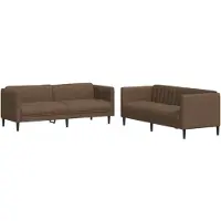 vidaXL 2-delige Loungeset stof bruin