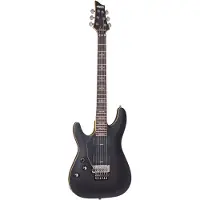 Schecter Demon 6 FR Aged Black Satin LH linkshandige elektrische gitaar