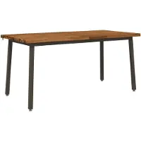 vidaXL Eettafel met levendige rand 140 x 90 x 75 cm Naturel