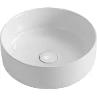 Boss & Wessing Bws odon waskom glanzend wit 36x12,5 cm rond keramiek met waste opbouw
