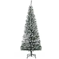 HOMCOM Kunstkerstboom, 180 cm, dennenboommodel met sneeuw