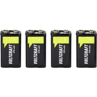 Voltcraft Oplaadbare 9V batterij (blok) NiMH 270 mAh 8.4 V Klaar voor gebruik 4 stuk(s)