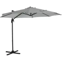 Kavo - Zweefparasol - Parasol - Drijvende Parasol met Standaard - Grijs - 290cm x 290cm x 260cm
