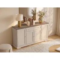 Vente-unique Buffetkast met 4 deuren en 1 lade - Beige en natuurlijk licht - ZARULA