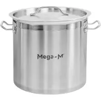 Mega -M PRO Hoge Gastronomische Pan 17 L – Hoogwaardig RVS met Gepolijste Rand – Duurzaam en Functioneel