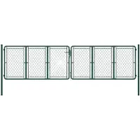 vidaXL Tuinpoort staal 400x100 cm groen