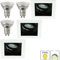 Lybardo - Inbouwspots extra klein 3-pack - Kantelbaar + LED Spot 3.5W - Dimbaar - Warmwit Licht