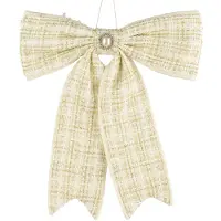 Décoris Kerststrik | | 33 x 40 cm (Beige, Geruit)