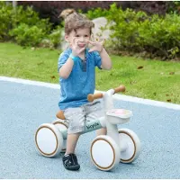 MODFU - Loopfiets - Verstelbaar Zadel - Fluisterwielen - Wit Groen - 56 Cm