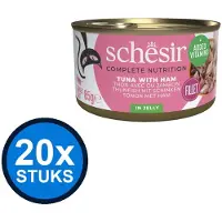 Schesir 12x - Tonijn & Ham in Gelei - Kattenvoer Natvoer - 85g
