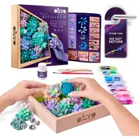 Sonstige Verlage 3D kunstwerk - Sensory Art - Wood&craft creative set - succulents - Klei artist