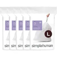 Simplehuman Vuilniszakken met trekband 18 liter | code L | 5 x 20 stuks
