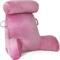 Kavo - Lees Kussen - Leeskussen voor Volwassen Bed - Rug en Armsteun Bedkussens met Armvak - Roze - 75cm x 40cm x 65cm