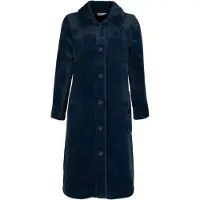 Pastunette Dames badjas met knopen - knoopsluiting - super zacht fleece - donkerblauw - maat 2XL (52-54)