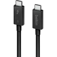 Belkin INZ005HQ1MBK, Mannen, Mannen, 1 meter, 120 Gbit/s, Zwart, Rond