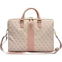 GUESS Laptoptas - Computer Bag 4G PU Round 4G & Classic Logos Stripe Pink 16 Inch - Roze