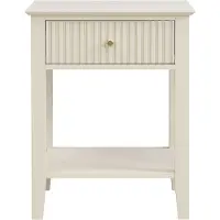 Vente-unique Set van 2 nachtkastjes met 1 lade en 1 plateau - MDF - Beige - NIRIVA